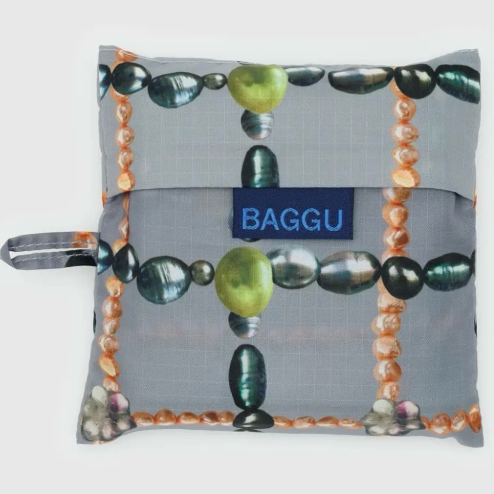 BAGGU Standard Tote Bag - Beaded Plaid Print - Holds up to 50 lb NWT Fun Gift!